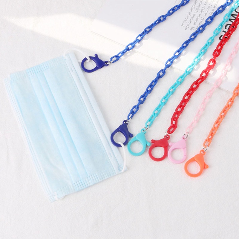 Acrylic Rope Chain Hanging Rope Candy Color Hanging Neck Double Buckle Mask Anti-Drop Rope