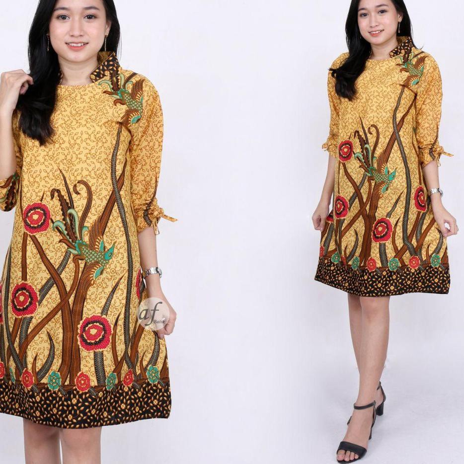 Harga Bersahabat.. DRESS BATIK KATUN KERJA KANTOR/SERAGAM BATIK KANTOR /DRESS BATIK NATAL/VN 999 den