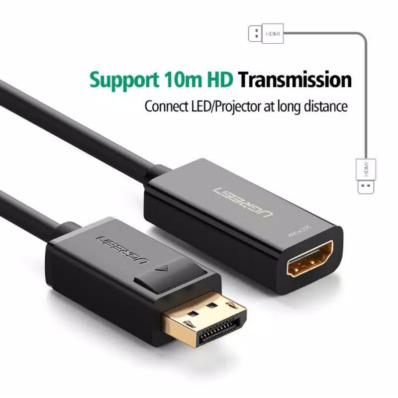 Ugreen Kabel Display Port to HDMI 4K / 60HZ / 30HZ- Ugreen Adapter DP to HDMI Female