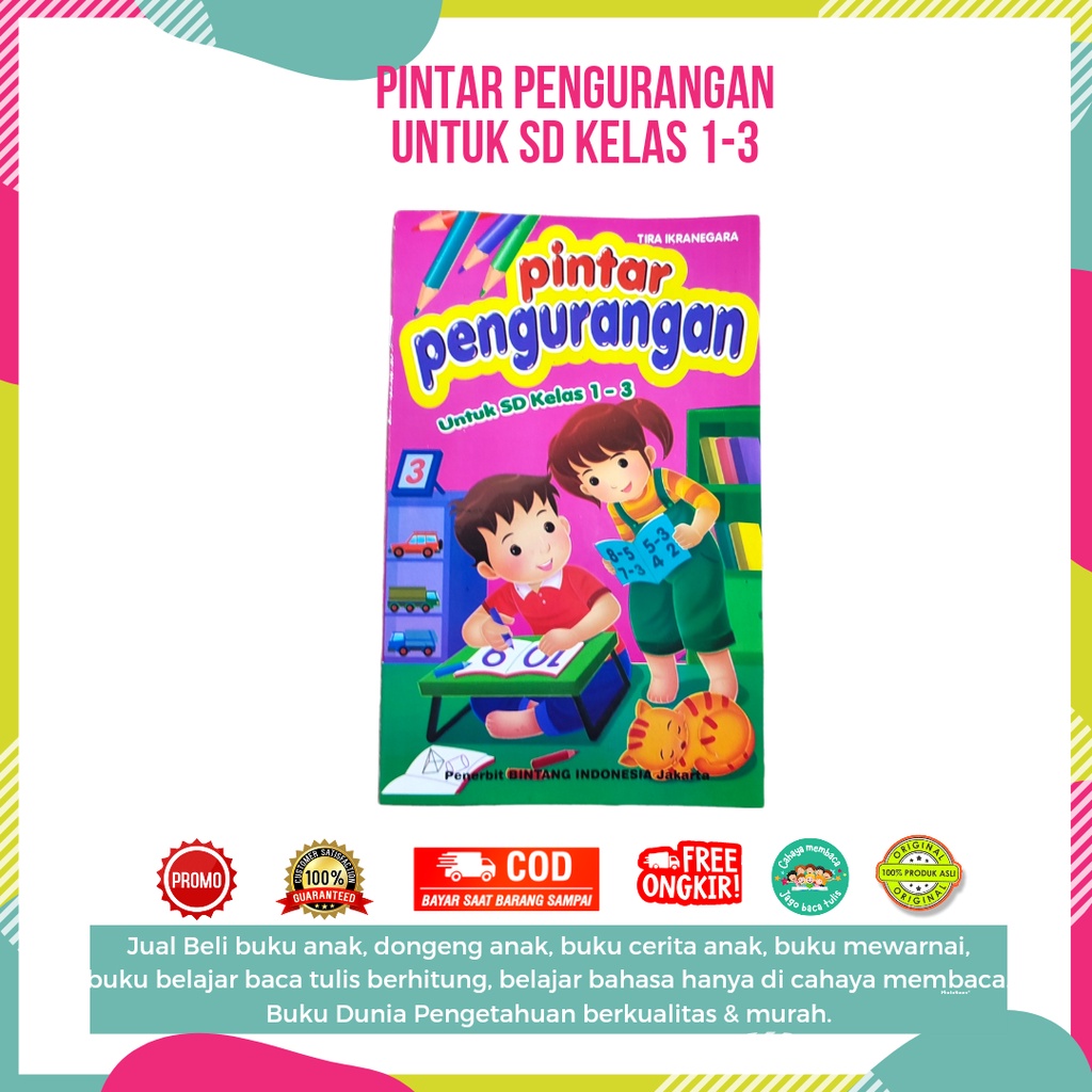 Buku Belajar Pintar Pengurangan untuk SD 1-3 / Matematika Berhitung