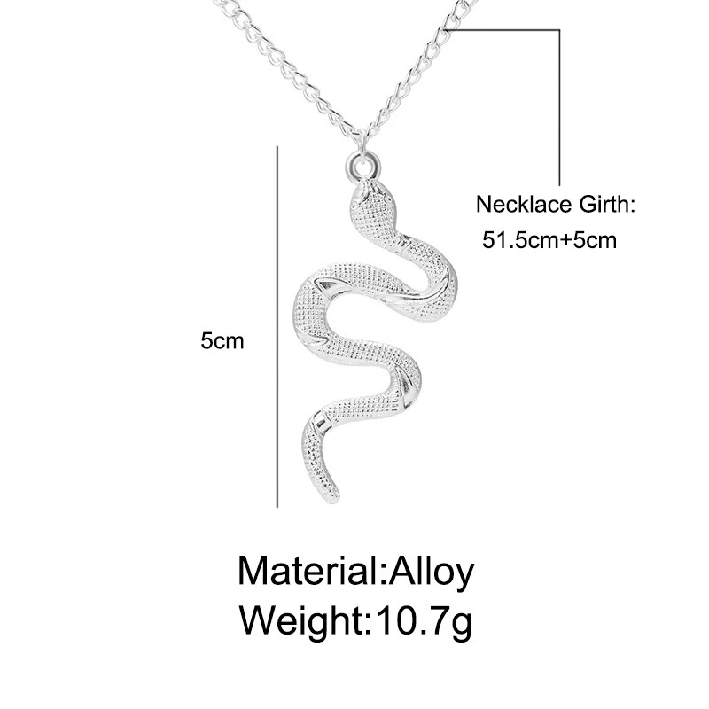 Kalung Rantai Dengan Liontin Ular Bahan Alloy Untuk Pria Dan Wanita