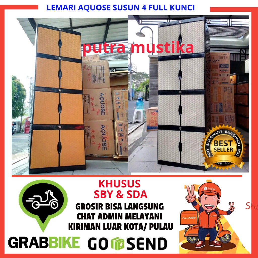 PROMO LEMARI AQUOSE 4 SUSUN PLUS KUNCI KHUSUS GOSEND