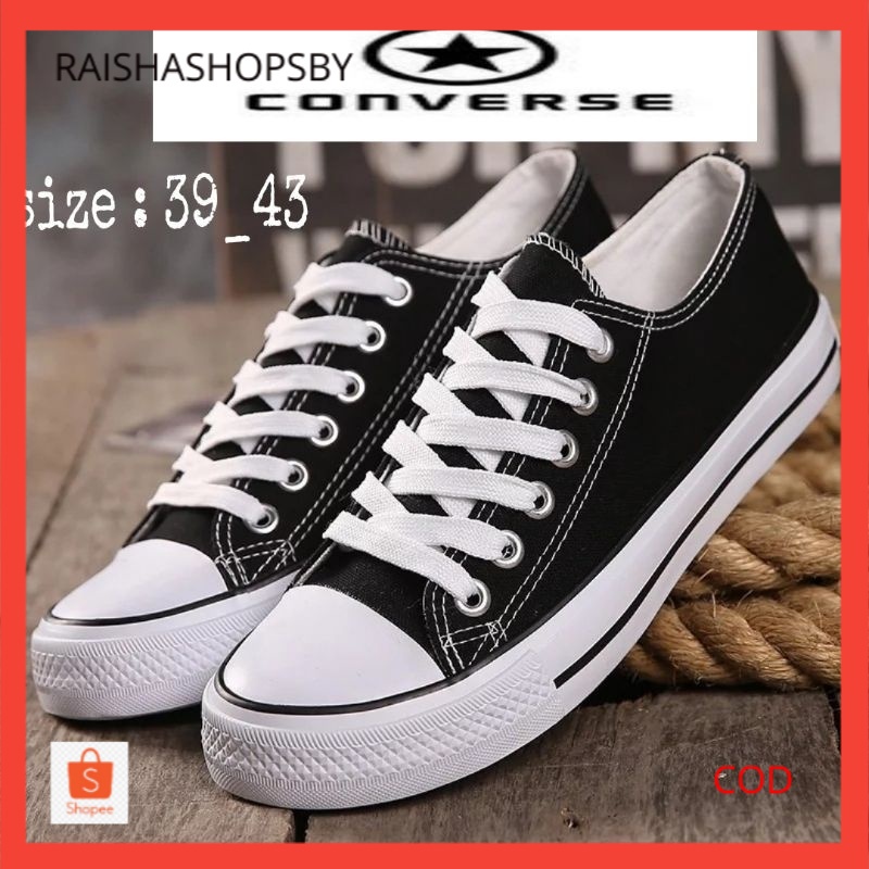 (Beli 2 ongkir 1) SEPATU CONVERSE 77 ALLSTAR /SEPATU SANTAI/SEPATU SEKOLAH FUL BLACK TERLARIS TERMUR