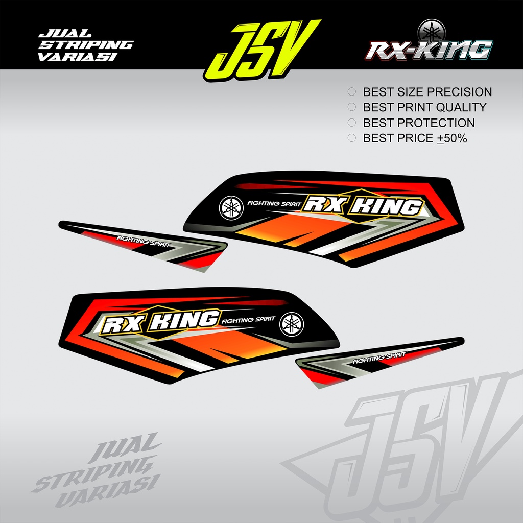 Stiker Motor YAMAHA RX KING New Variasi FIGHTING RACING Striping Sticker Lis Aksesoris Original Cost