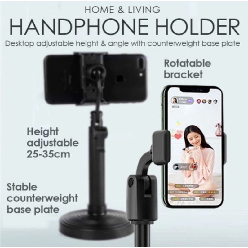 Stand Holder Handphone Dudukan HP Folding Desktop Support HD-25 Holder Phone Stand Universal Broadcasting HD25 Holder Meja Holder HP