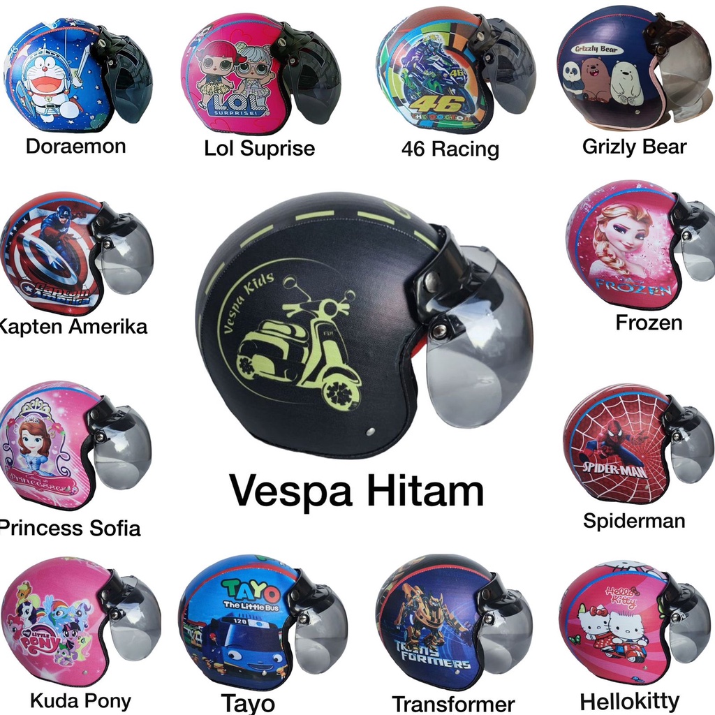 Helm bogo  ANAK umur 5 - 7thn + kaca cembung