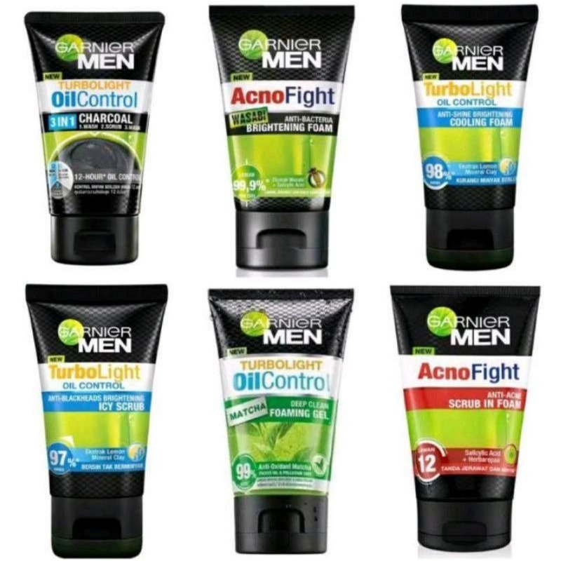 Garnier Men Facial Foam 100ml - Acno Fight - Wasabi Foam - Icy Scrub - Cooling Foam - Oil Control