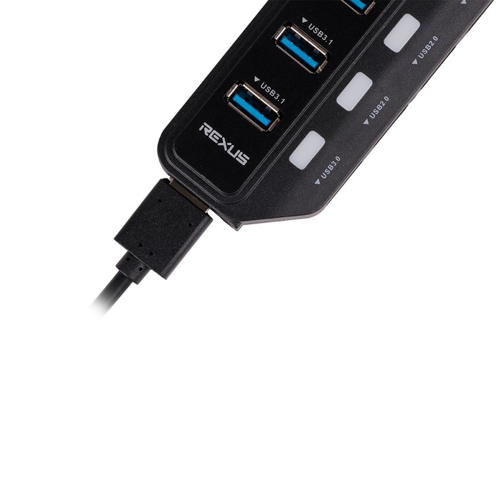 Rexus USB HUB V.3.0 V.2.0 H332 7 Port + Type C - RXH-332