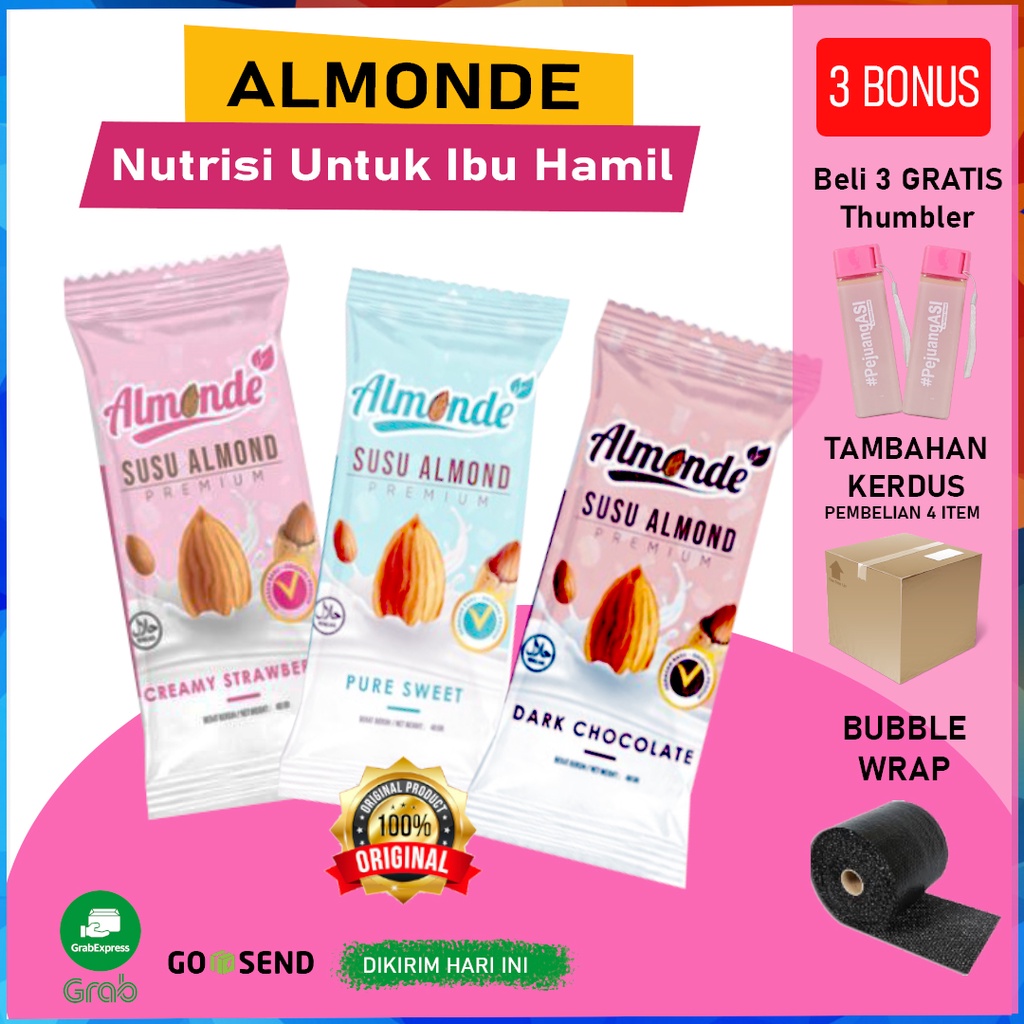 [Janin Sehat Hamil] SACHET ALMONDE ALMOM PREMIUM ALMOND MILK