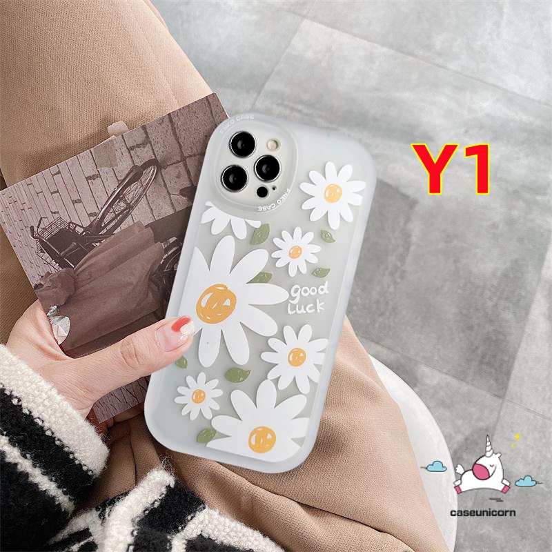 Flower Case Samsung A04s A13 A04 A31 A52S A03S A30S A12 A22 A21s M21S A33 M23 A03 A72 A32 A20S A50 A23 A73 5G S20FE S21FE A10s A51 A52 A53 A1 A02s Soft Tpu Fresh Daisy Tutup Belakang