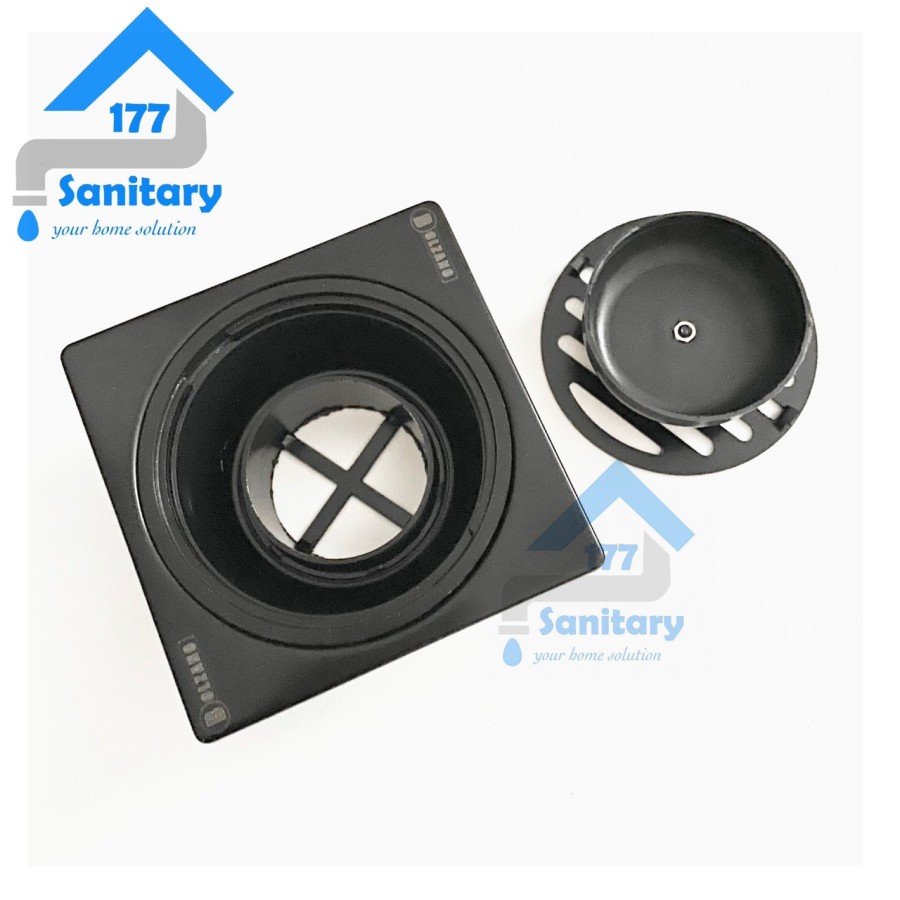 Saringan Got BLZ Model Toto Hitam Stenlis - Floor Drain Pembuangan air Kamar Mandi Strainer Stainless