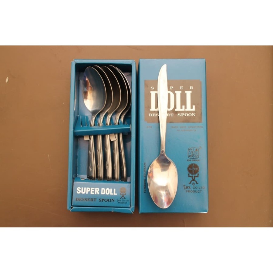 [BISA COD] Sendok Makan Super Doll Original Stainless Isi 6 Berkualitas Terjamin Murah