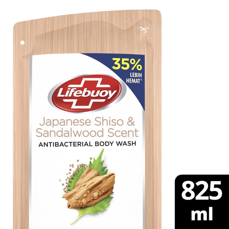 Lifebuoy Sabun Mandi Cair 825 ML Shiso &amp; Sandalwood Japanese 900ml Anti Bakteri