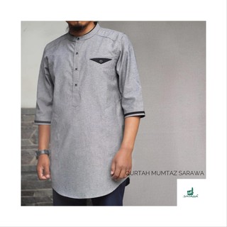  baju muslim laki laki dewasa  sarawa qurta abu list hitam 