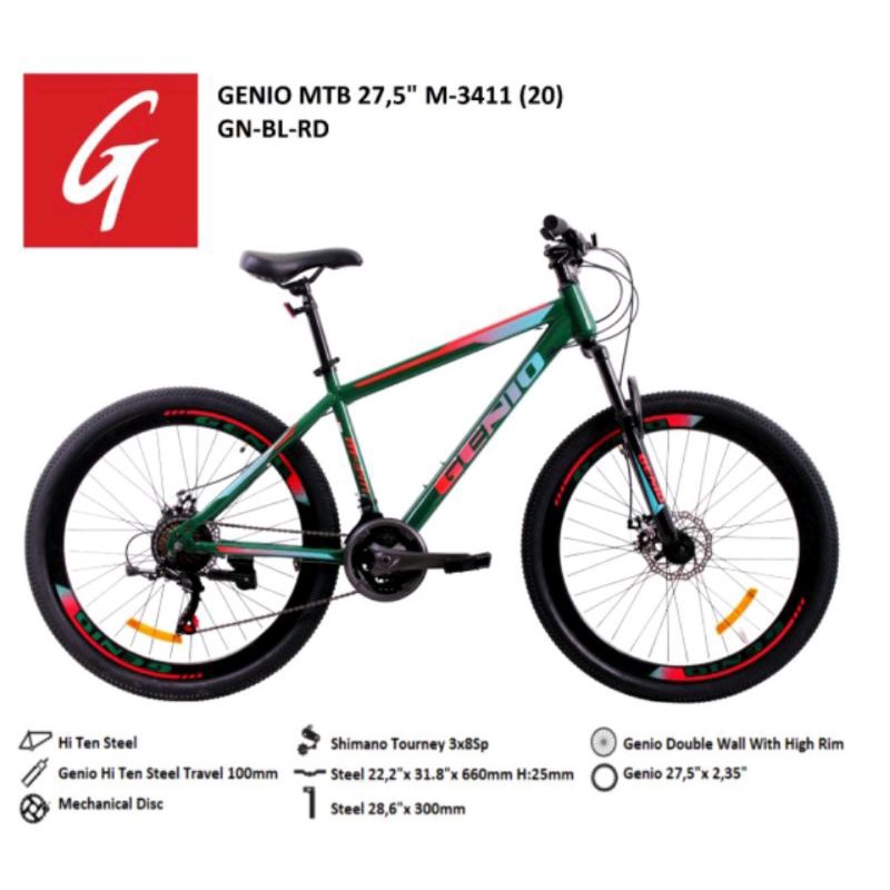 sepeda mtb 27,5in genio