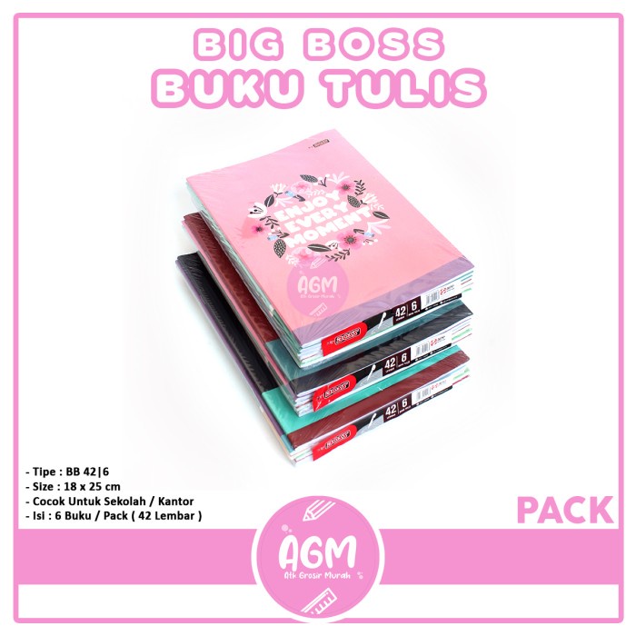 

CODES0X-56 Buku Tulis Merk BIG BOSS 42 Lembar - 42 lbr - (1 pak = 6 buku)
