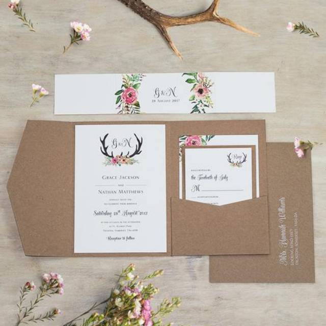 Undangan rustic trifold RWSE002 series softcover