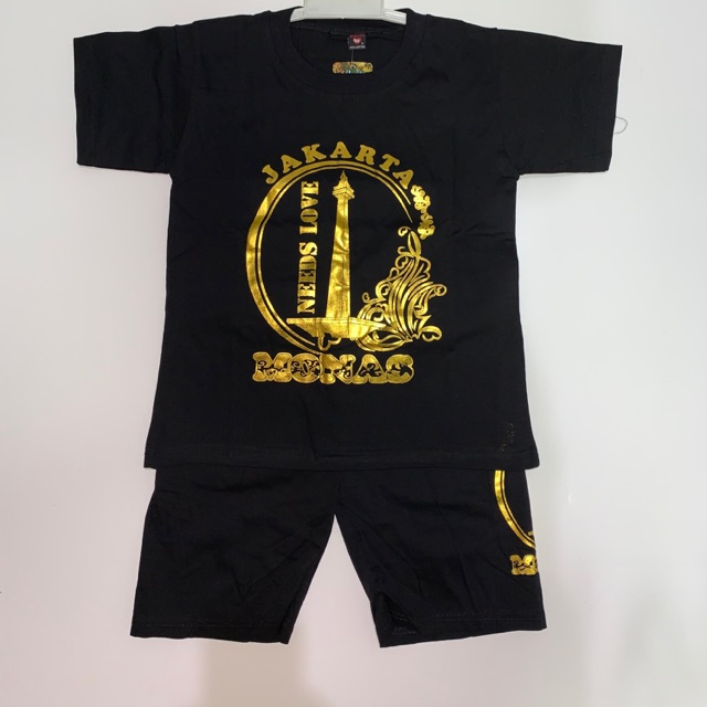 KAOS MONAS/ KAOS SETELAN ANAK JAKARTA MONAS/ KAOS OLEH-OLEH JAKARTA MONAS B