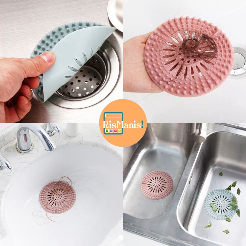 SILICONE SINK STRAINER - Saringan Rambut Kamar Mandi Toilet Penyaring Saluran Air Wastafel Dapur