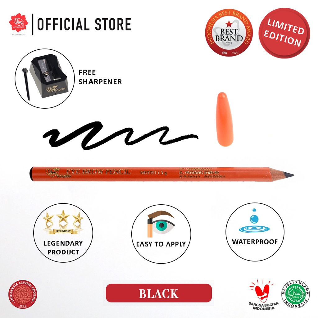 Viva Queen Eyebrow Pencil Limited Edition (Free Perfect Sharpener)