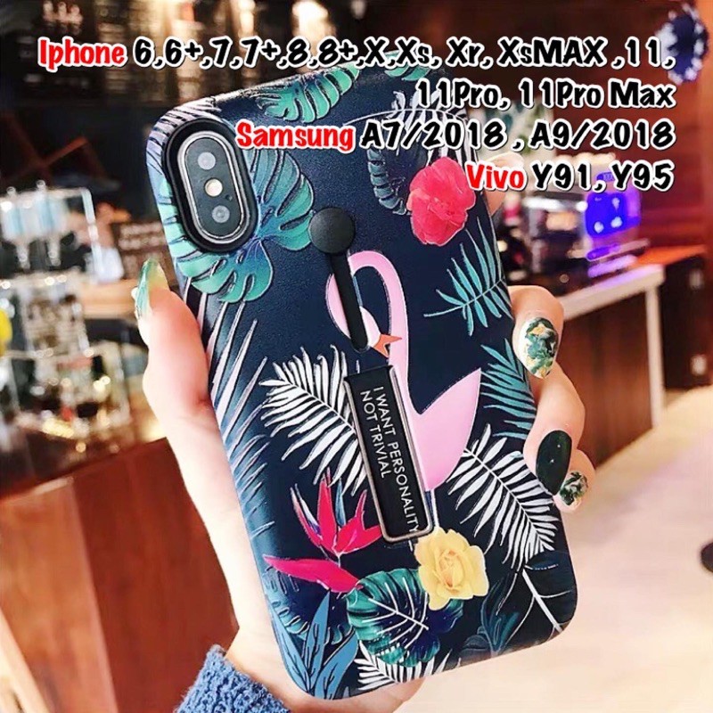 Flamingo Grip Case Iphone 6 6s 6s+ 6+ 7 7+ 8 8+ X Xs Xr XsMAX 11 11pro 11promax samsung a7 A9 2018