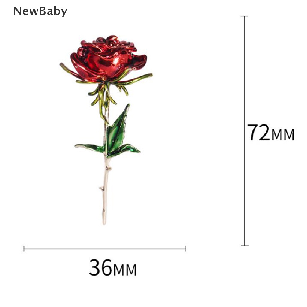 NewBaby Fashion Enamel Rose Flower Lapel Brooch Scarf Pin Wedding Women Jewelry Gift ID