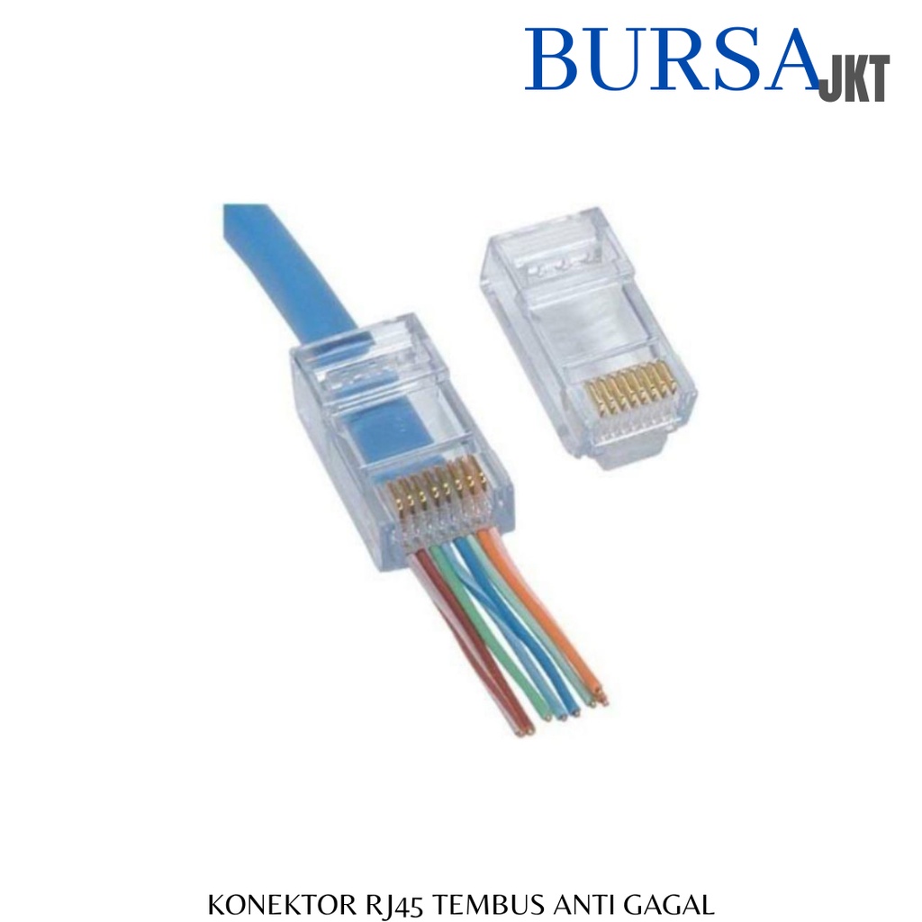 KONEKTOR RJ45 ANTI GAGAL CAT 5E CAT 6 ANTI GAGAL EASY CRIMPING CONNECTOR KABEL LAN