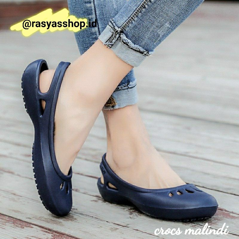 BIG SALE TERMURAH CROCS MALINDI SEPATU SANDAL KARET WANITA FLAT SHOES ORI
