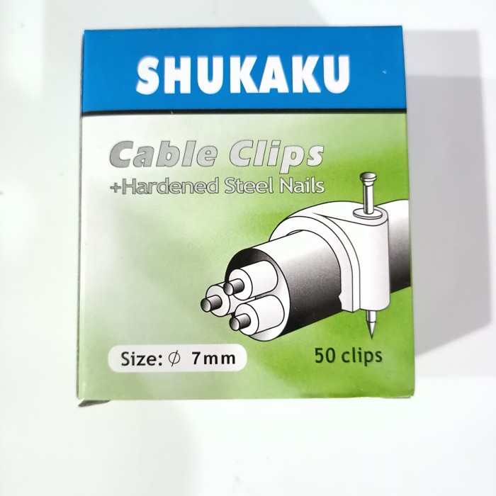 Shukaku Kabel Klip / Cable Clip / Klem Kabel no. 7, 8, 9, 10, 12 mm (50 pcs)