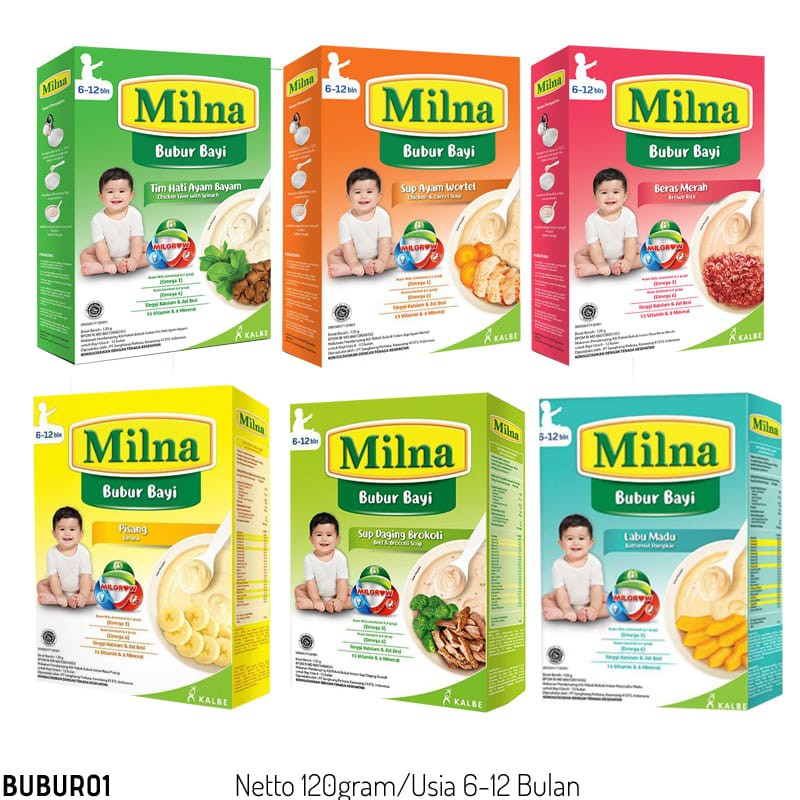MILNA BUBUR BAYI REGULER 6M+ - MILNA BUBUR BAYI MURAH - MILNA MPASI BUBUR BAYI BUBUR01