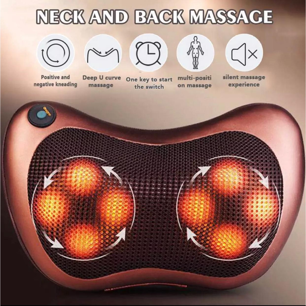 Speeds Bantal Pijat 8 Bola Massage Pillow Mobil dan Rumah Car Home Bantal Pijat Leher Punggung