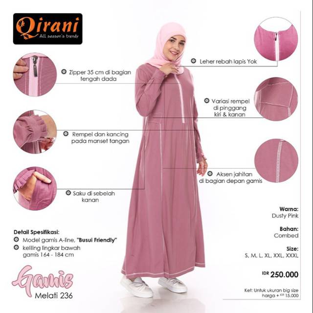 Gamis Dewasa Qirani Melati 236 Shopee Indonesia