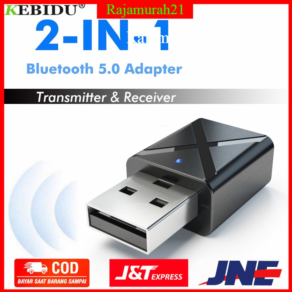 KEBIDU 2 in 1 USB Dongle HiFi Audio Bluetooth Transmitter &amp; Receiver - W3SK01BK