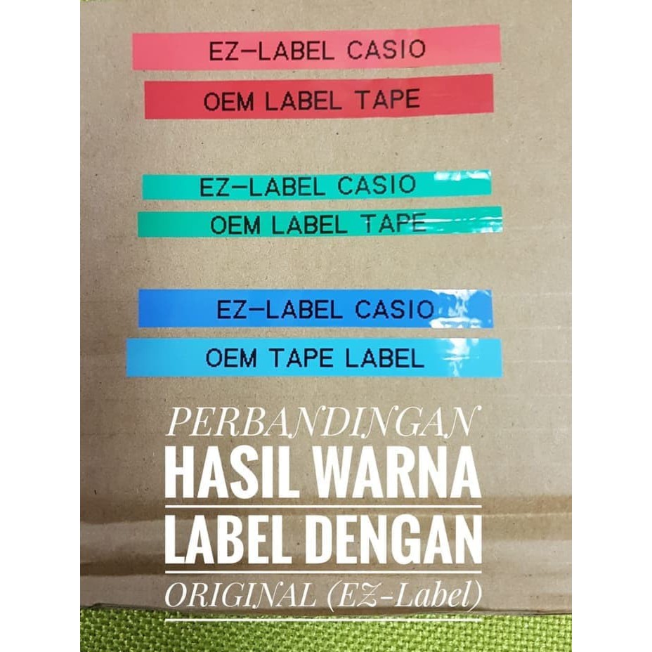 OEM TAPE EZ LABEL CASIO 9MM BLACK INK BLUE (OXR-9BU)