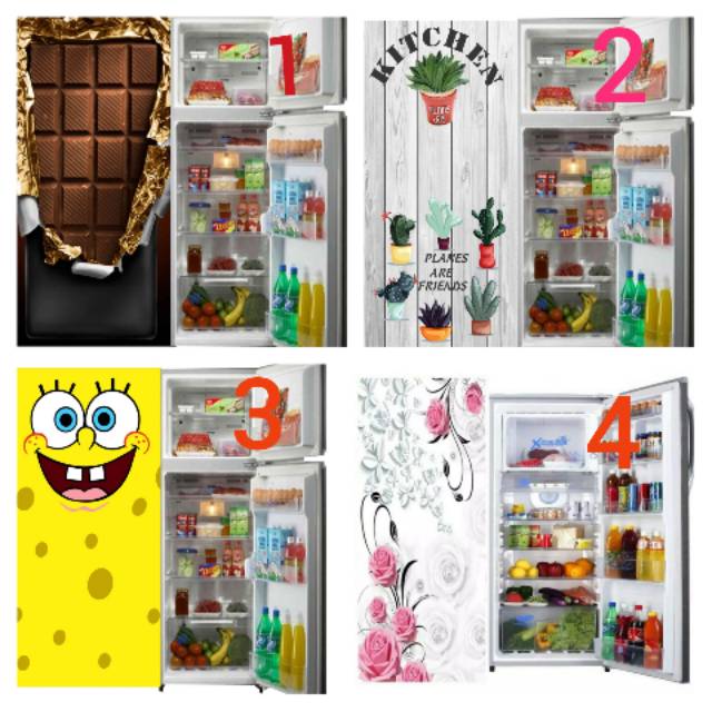 Bayar Ditempat Cod Wallpaper Sticker Kulkas 2pintu Wallpaper Kulkas Wallpaper Kulkas Motif Kartun Shopee Indonesia