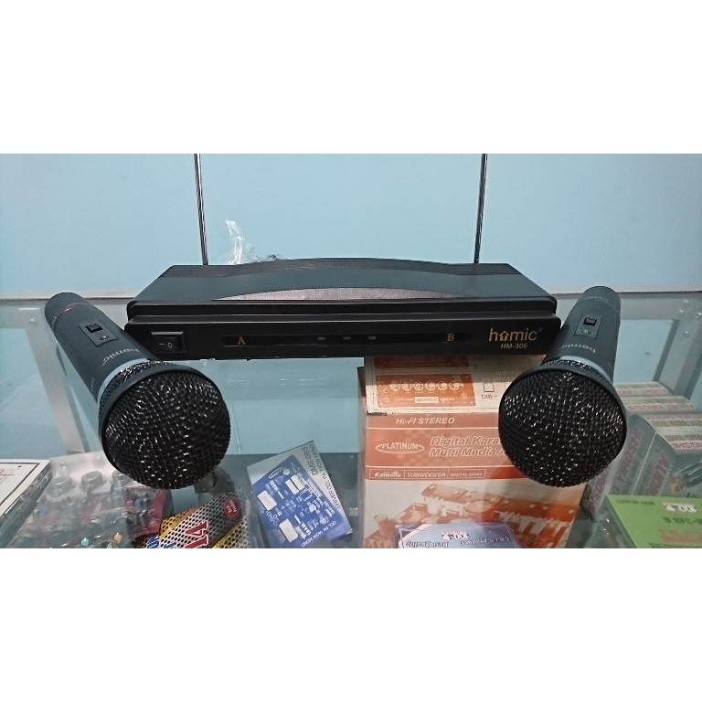 Mic wireless HOMIC HM306 2buah mic BERKUALITAS MURAH