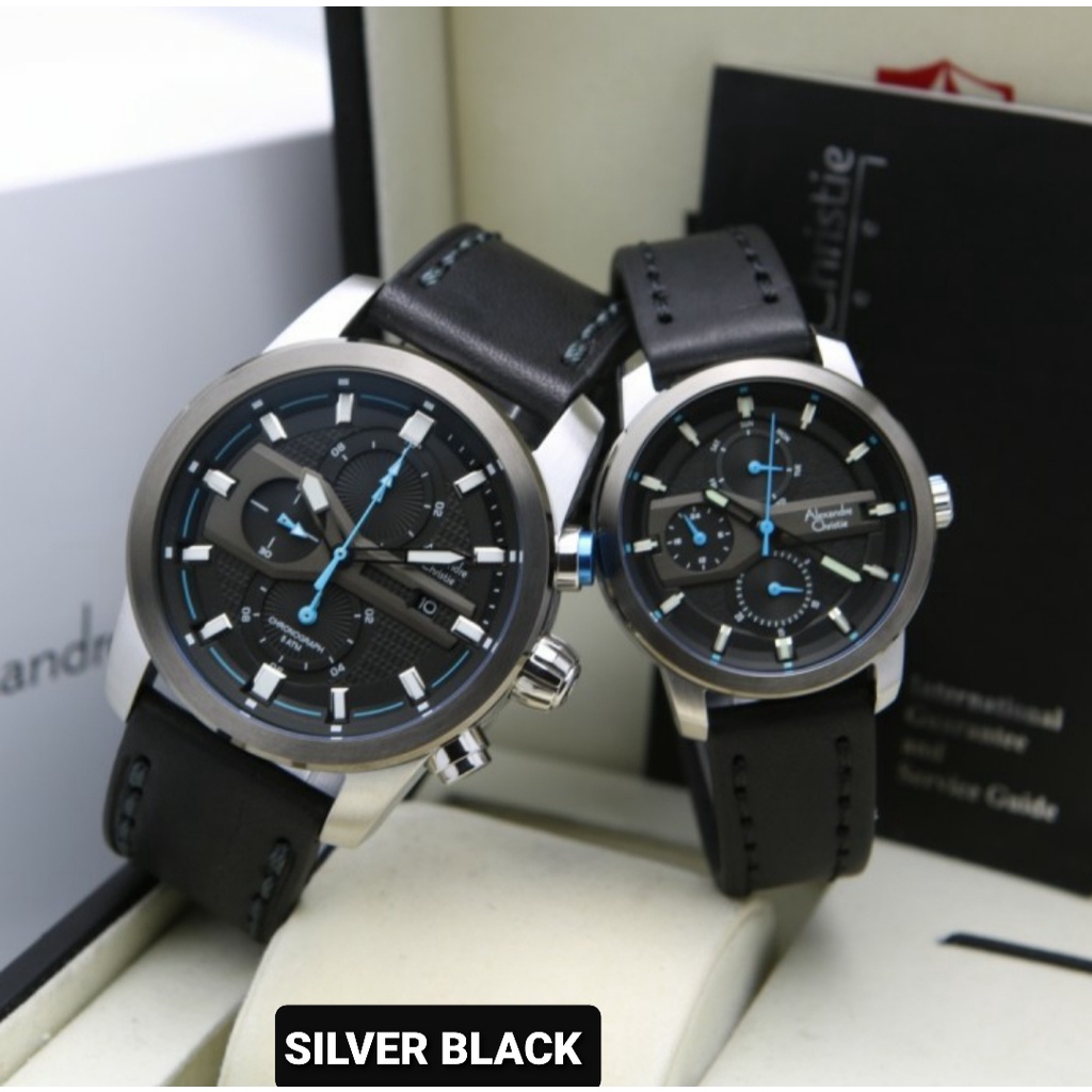 ALEXANDRE CHRISTIE AC 6562 SILVER BLACK LIST BLUE COUPLE. ORIGINAL