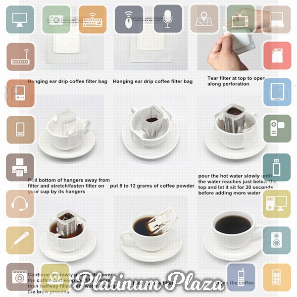 VanKood Kertas Penyaring Kopi Drip Cafe Paper Filter Coffee 50 PCS - T111 - White`YP1P3V-