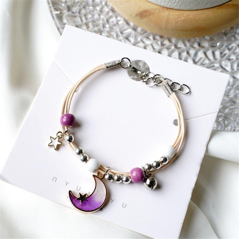 R-flower Butterfly Bracelet BFF Bell Beads Hadiah Teman Liontin Yang Dapat Disesuaikan