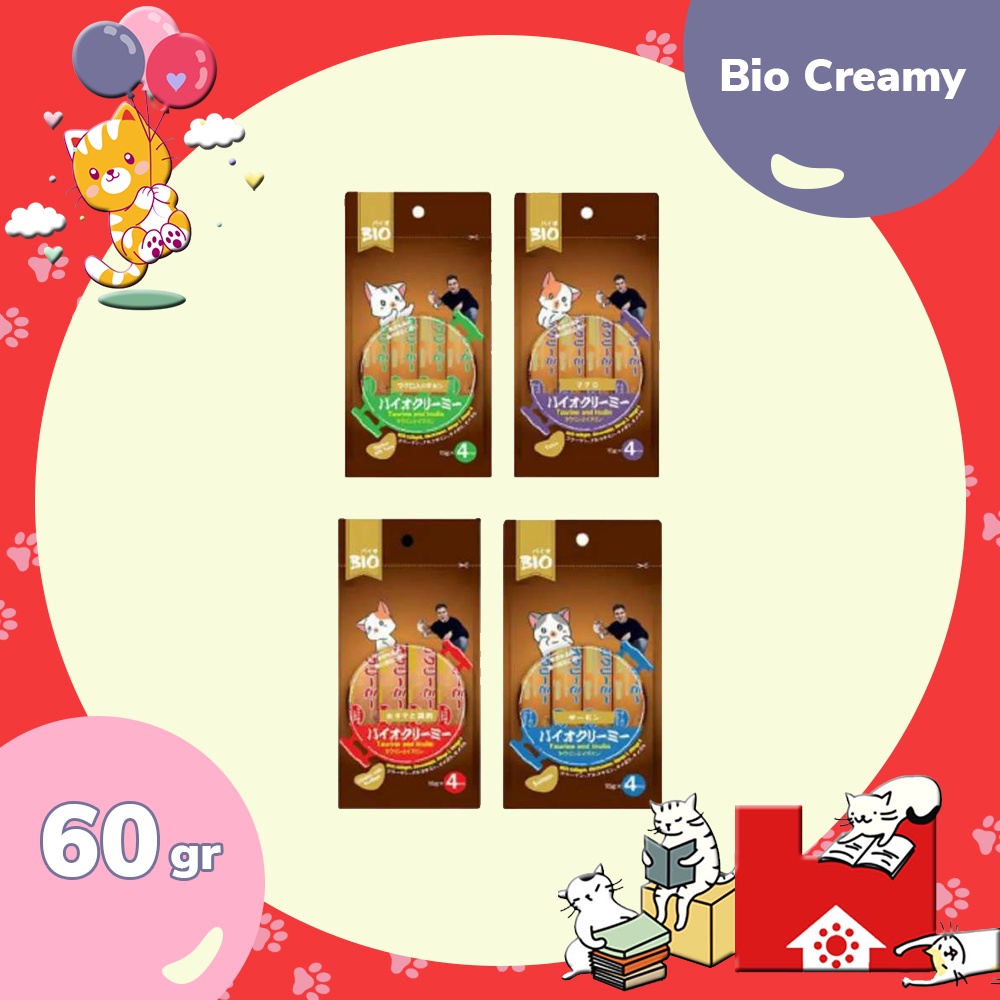 Bio Creamy Treats All Varian 60 gr / Snack Kucing Biocreamy