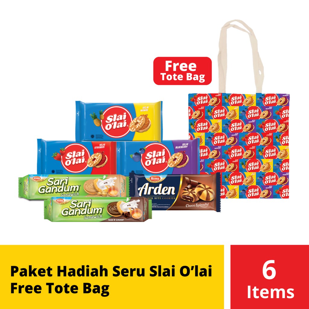 

Paket Hadiah Seru Slai O'Lai Free Tote Bag