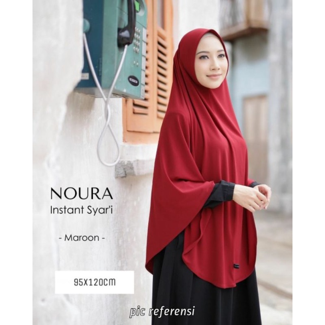 Hijab Syar'i Bergo Instan Naura bahan Jersey Korea Original-3