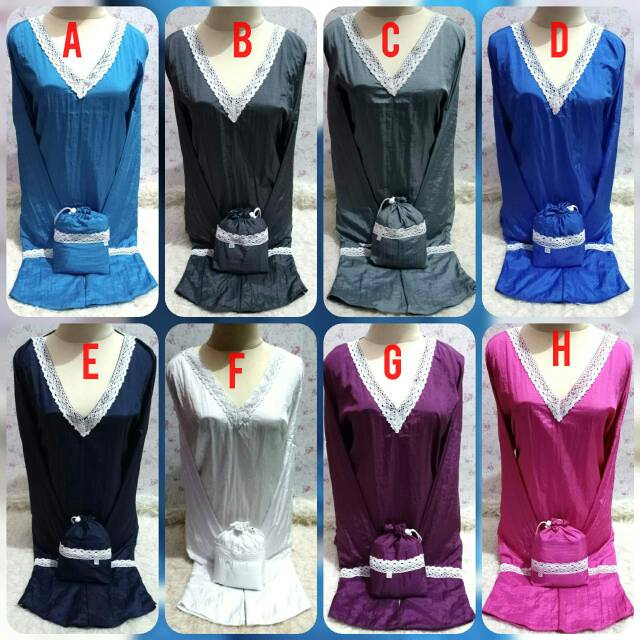 Abaya Polos Renda putih