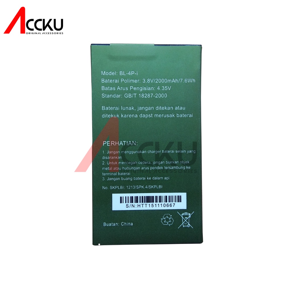 BL-4P-i BATERAI ANDROMAX i2 BATTERY BATERAI SMARTFREEN ANDROMAX I2 / ANDROMAX AD683J / BL-4P-I HIGH QUALITY