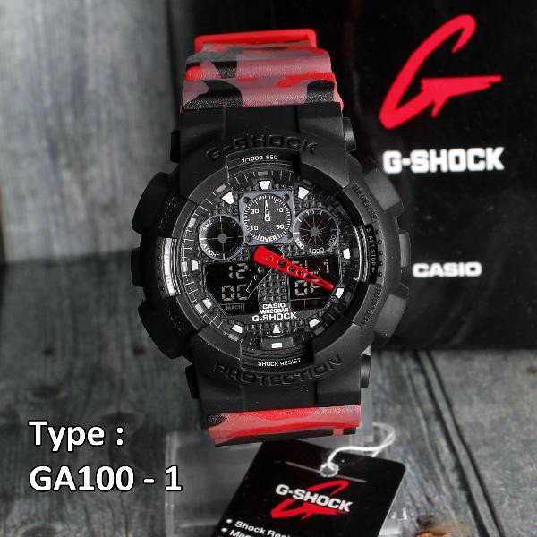 G Shock Army motif Loreng Casio GA100 . Jam Tangan Pria Outdoor dual time