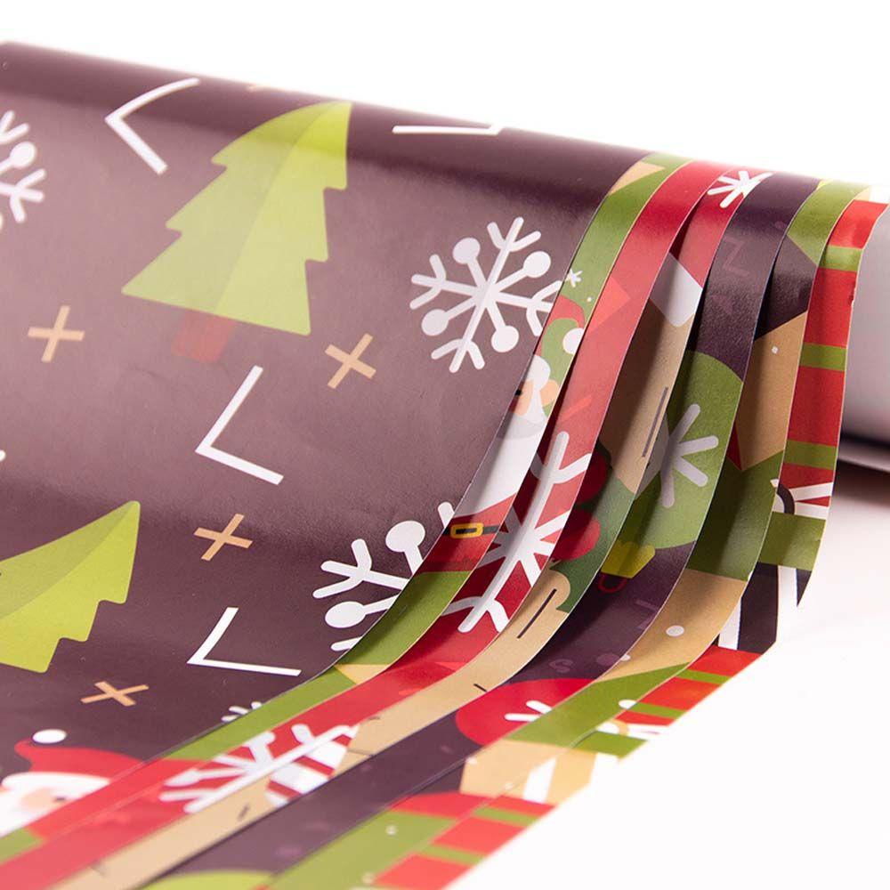 Lanfy Hadiah Wrapping Paper Craft Retro Tahun Baru Santa Claus Kraft Kertas Xmas Pohon Perlengkapan Pesta