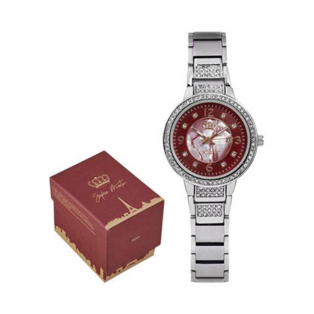JAM TANGAN WANITA SOPHIE MARTIN PARIS SAS STAINLESS STEEL SILVER IRIDESSA PROMO