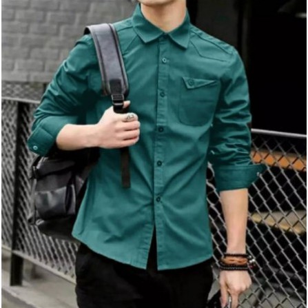 TOP KEMEJAPRIA HEM ALISAN KEMEJACOWOK PRIA KASUAL POLOS H27M6 BAJU KEMEJA POLOS NAVY BIRU DONGKER PR