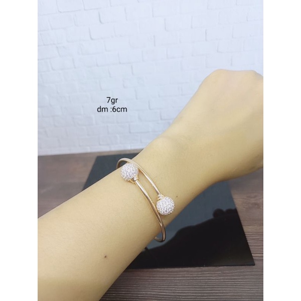 GELANG PIPA SPIRAL DISCOBALL MP (GELANG TINJU) / GELANG PERAK ASLI SILVER 925 LAPIS EMAS/ GELANG FASHION WANITA TERBARU