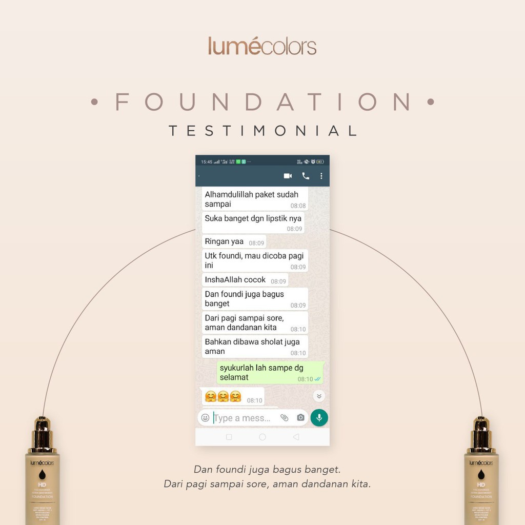 Foundation Selebgram Tahan 16 Jam Full Coverage Lumecolors BPOM Halal Anti Aging